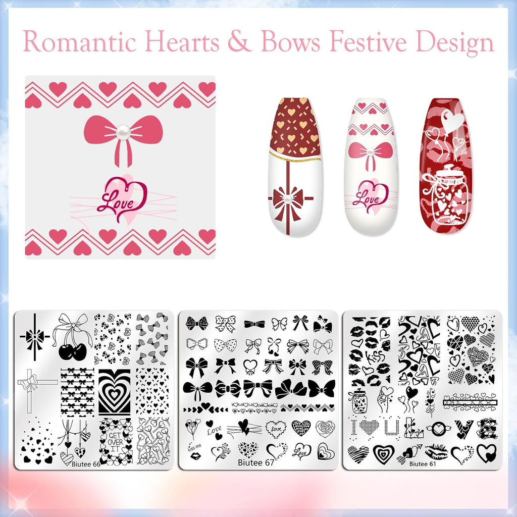 Nail Stamping Plates Set, 15PCS Nail Stamper Kit Lace Nail Stamp