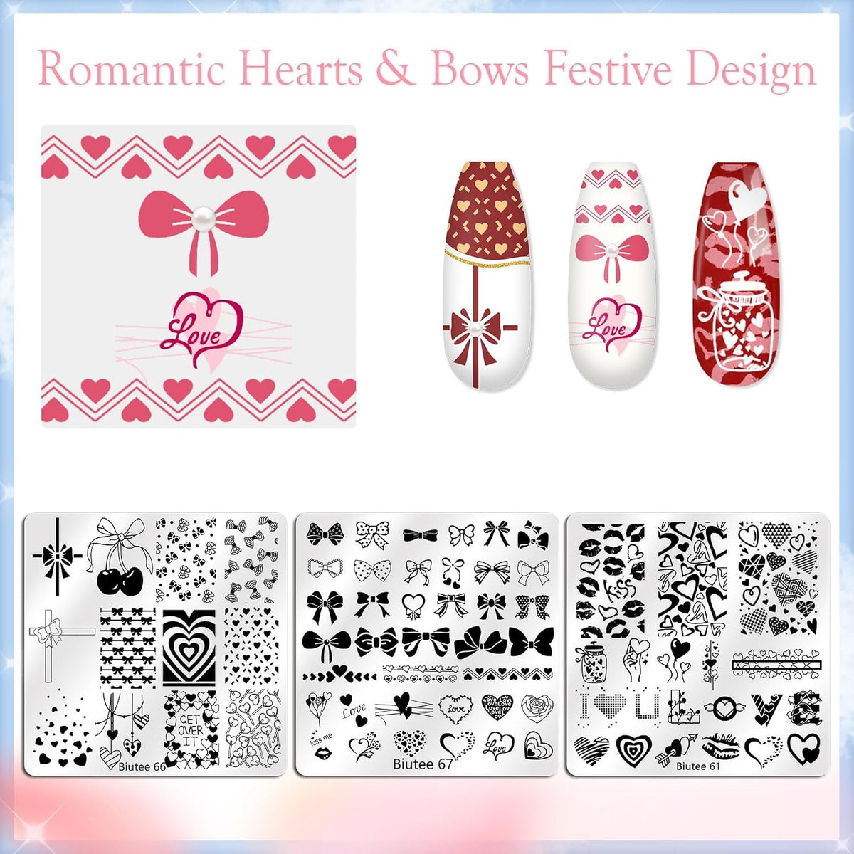 Nail Stamping Plates Set, 15PCS Nail Stamper Kit Lace Nail Stamp