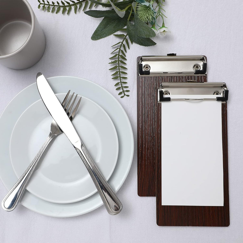 30 Pcs Mini Clipboard, Small Wooden Check Presenters for Restaurants