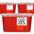 Large Sharps Container for Home Use and Professional 1 Gallon (3-Pack), Biohazard Needle and Syringe Disposal, Pop Up