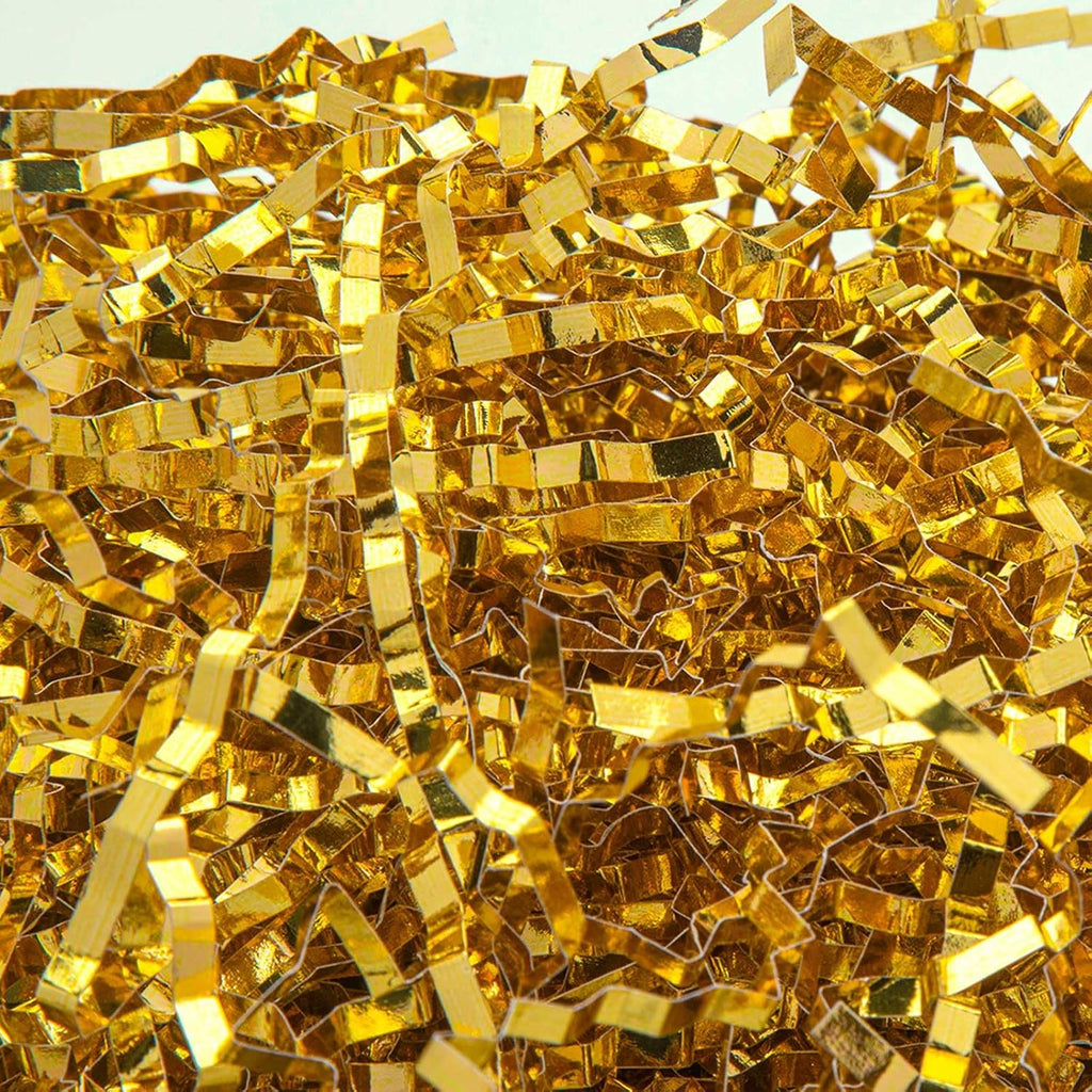 150g Shredded Paper Filler Crinkle Cut Paper Grass For Gift Boxes, Easter Baskets, Gift Wrapping & Basket Filling Gold