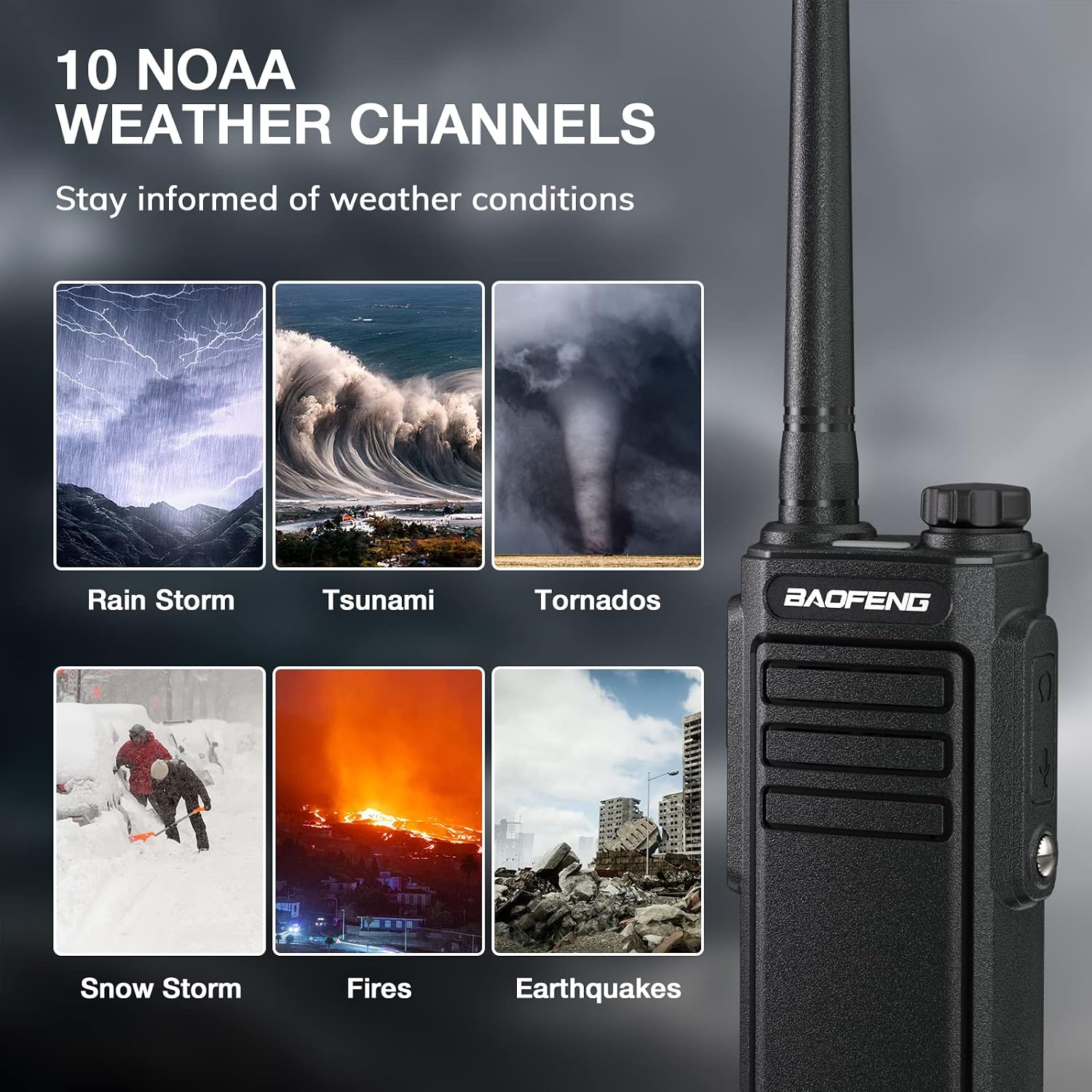 MP31 GMRS Handheld Radios, Waterproof Walkie Talkies, 2 Pack | USB-C Rechargeable, NOAA, Long Range Repeater Capable
