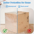 18 Inch Stretch Wrap - 1200 Feet | 60 Gauge, 1 Roll Clear Plastic Self-adhering Stretch Wrap Film for Pallet Wrap