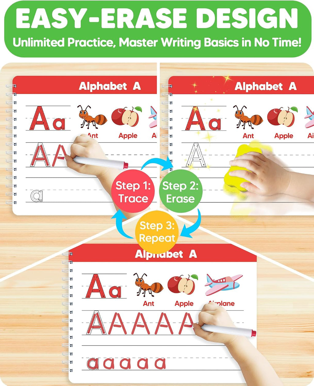 Preschool Kindergarten Workbooks, Learning Toys for 3 4 5 Year Old Gifts | Number Letter Tracing, Coloring Activity
