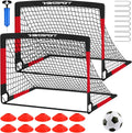 Kids Soccer Goals for Backyard, 2-Pack 4x3ft Portable Soccer Nets, Pop Up Mini Toddler Soccer Goal Set with Size 3