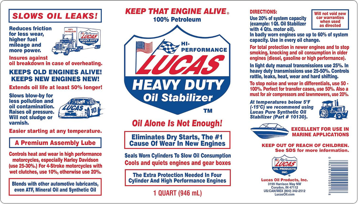 Lucas Oil 10001 Heavy Duty Oil Stabilizer - 1 Quart