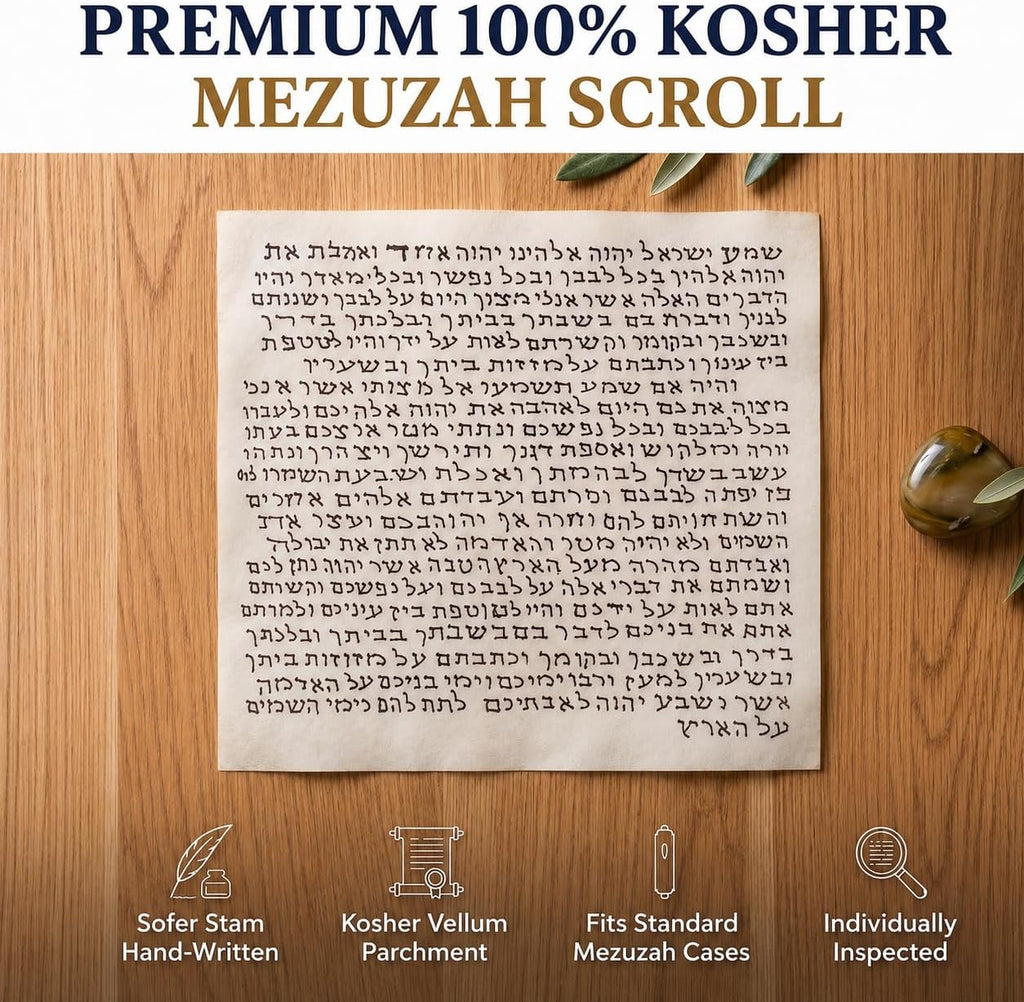 Kosher Mezuzah Scroll: Authentic Klaf Door Parchment 2.8"X2.8"