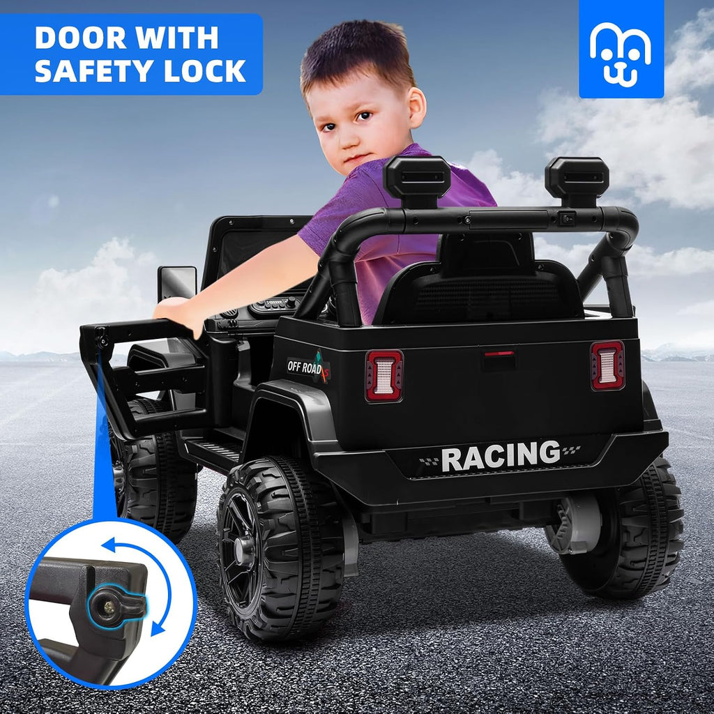 12V Kids Electric Ride on Truck Car Remote Control, Twin 35W Motors 3.5MPH Max Speed, Bluetooth Music Player, 4
