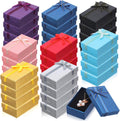 72 Pcs Small Jewelry Gift Boxes Bulk with Ribbon Ring,8 Colors