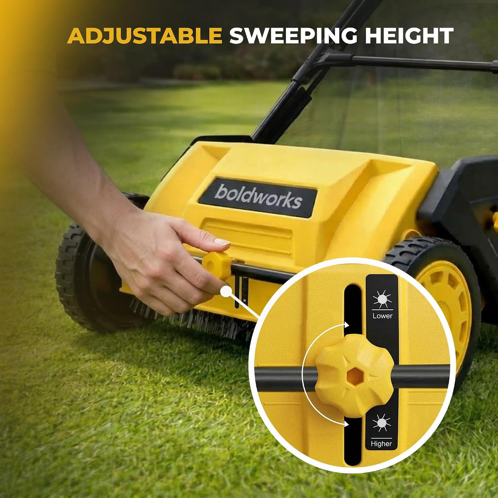 Push Lawn Sweeper Yard Leaf Collector 21" Leaves Picker for Grass Cleanup