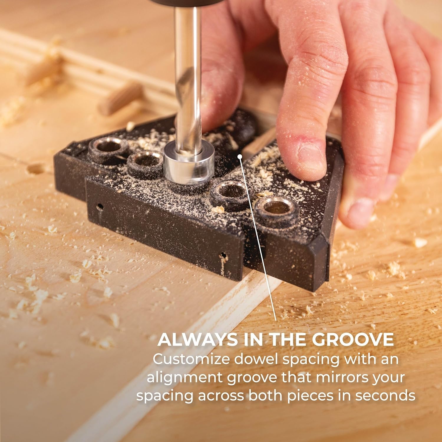 Kreg Dowel Jig Kit - Doweling Guide Kit with Removable Drill Guides - No-Measure Doweling Jig for Benchtop and