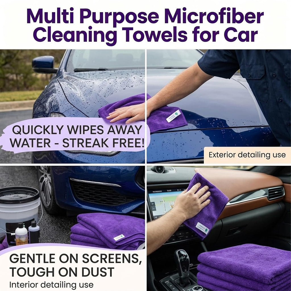 Multi-Use Microfiber Cleaning Cloths 12 Pack, 16 x 16 Inch