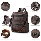 Vegan Leather Backpack Purse for Women with Adjustable Shoulder Bag