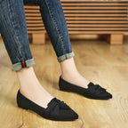 Flats for Women Pointed Toe Ballet Flats Black US8