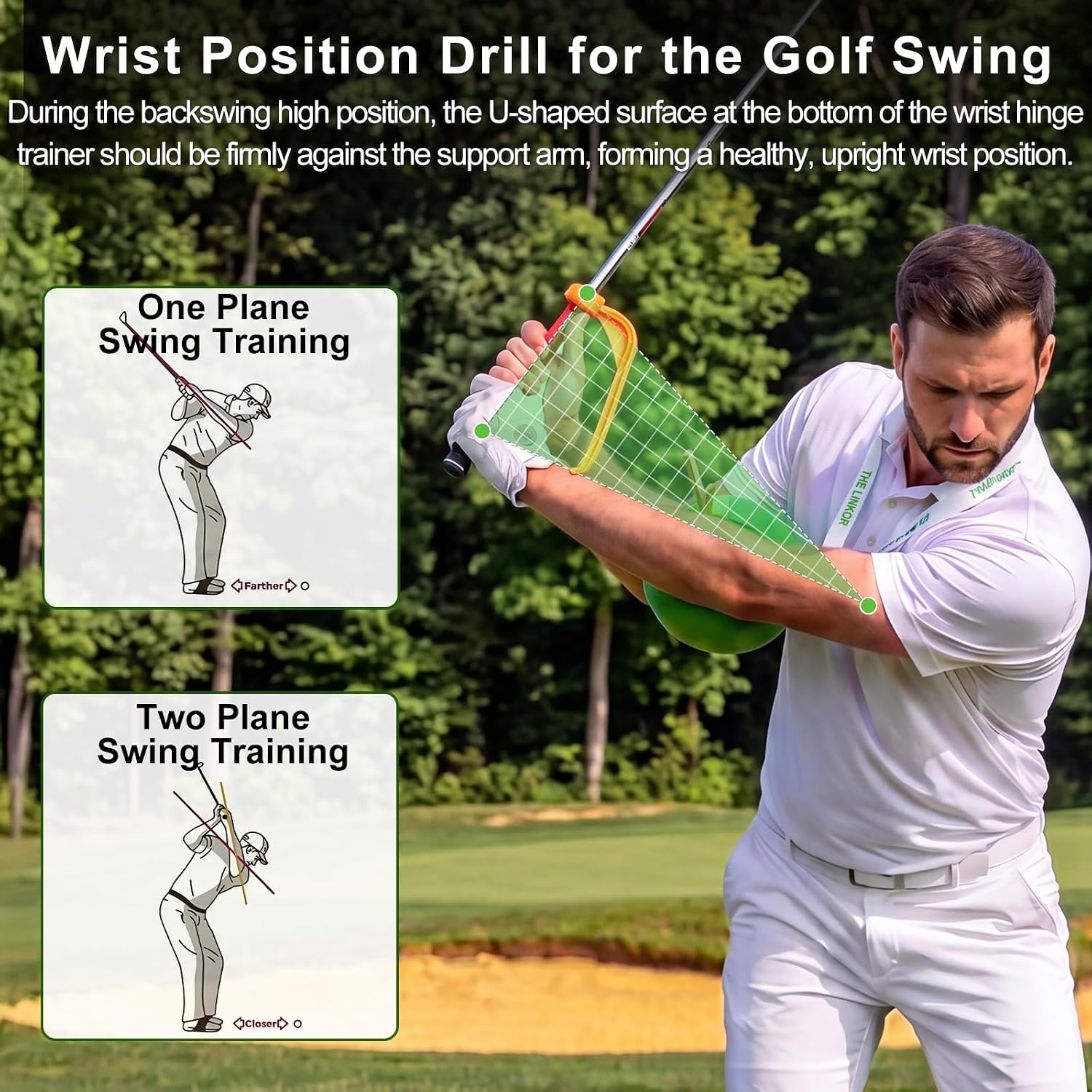 Golf Training Ball, The Connector Golf Training Aids with Lanyard | Upgraded with Wrist Hinge Trainer, Simple