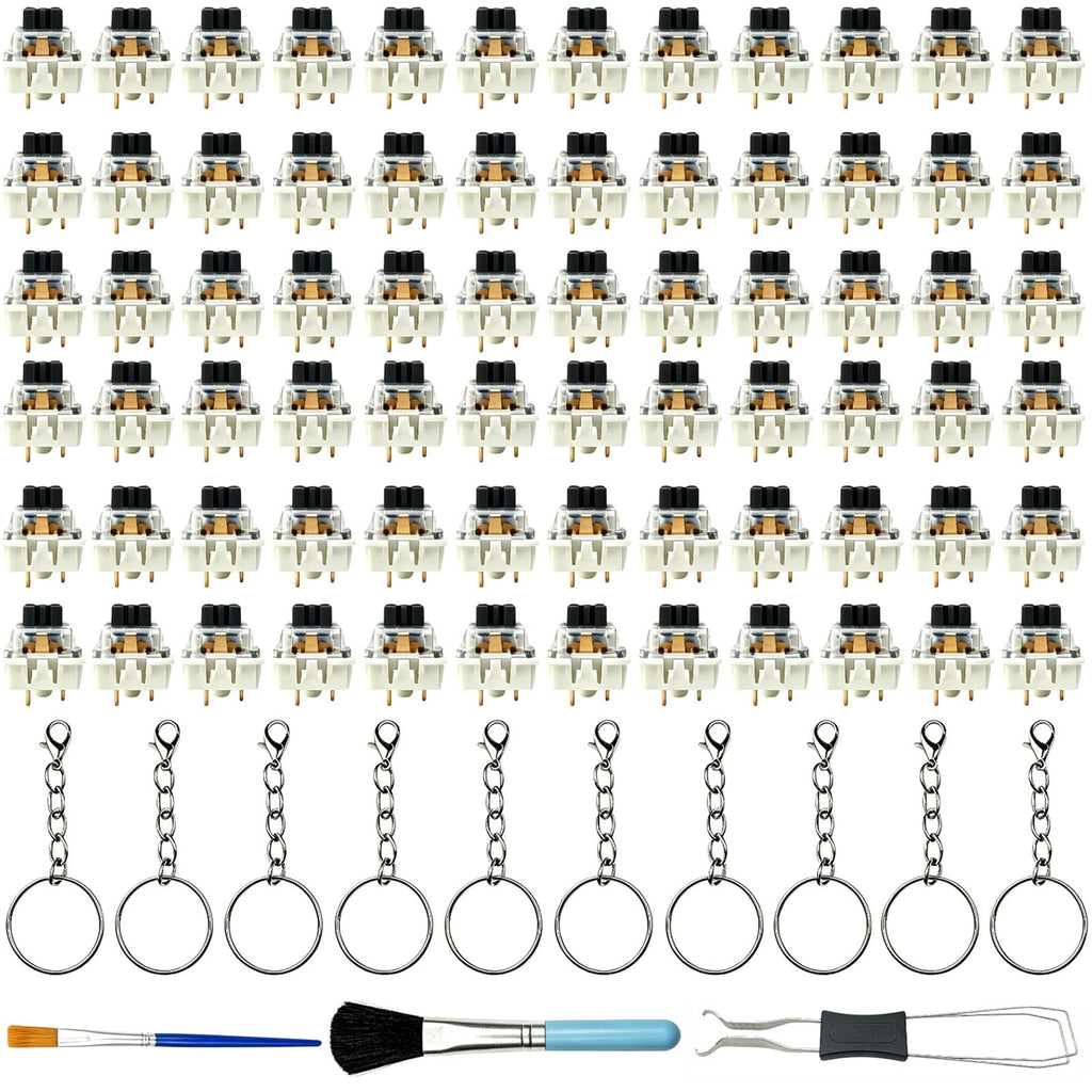 72PCS Clickers for 3D Prints Black Mechanical Switches 3Pin Clicky Keyboard