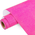 Pink Glitter HTV Hot Pink Heat Transfer Vinyl Roll,10" x 5ft Sparkle Iron on Vinyl Rolls for Heat Press Design
