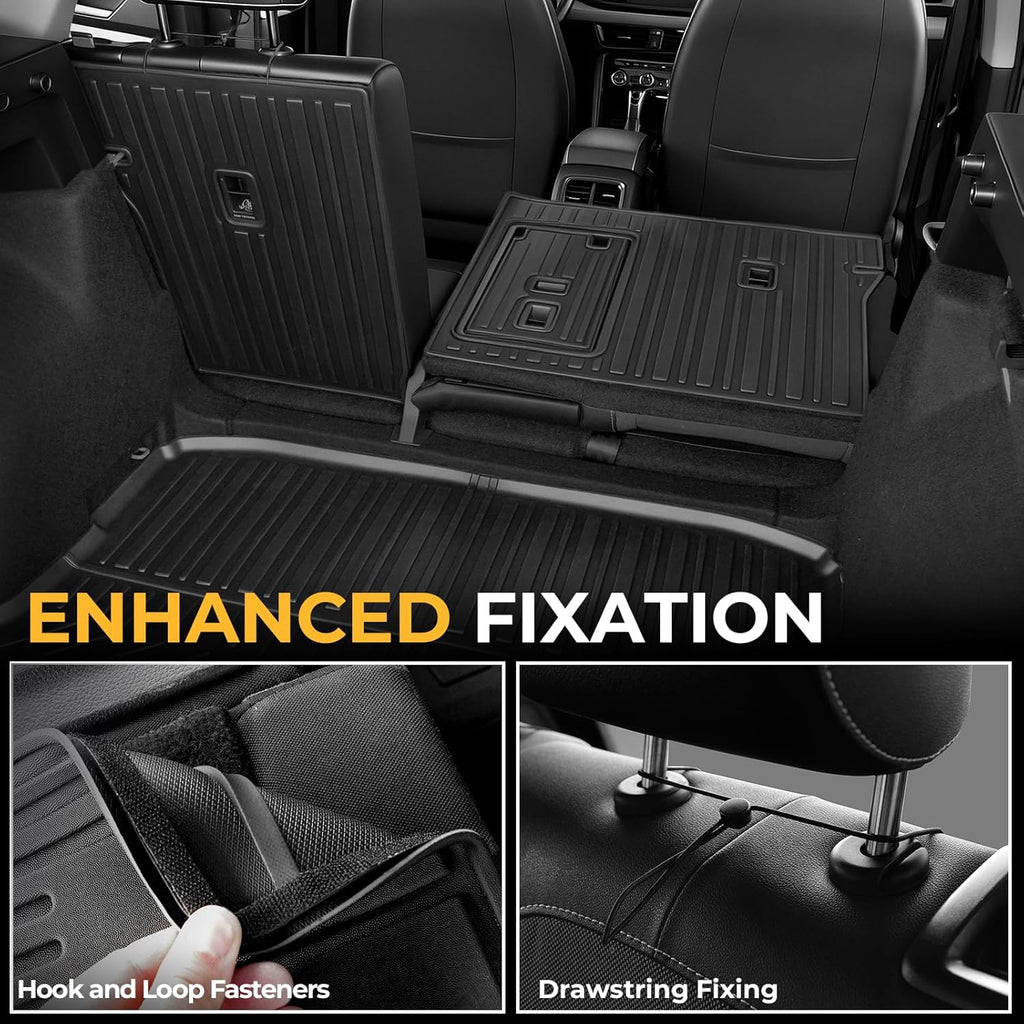 Floor Mats for Volkswagen Taos FWD 2022-2025 2026, All Weather Floor Mats Trunk Cargo Liner with Backrest Protectors