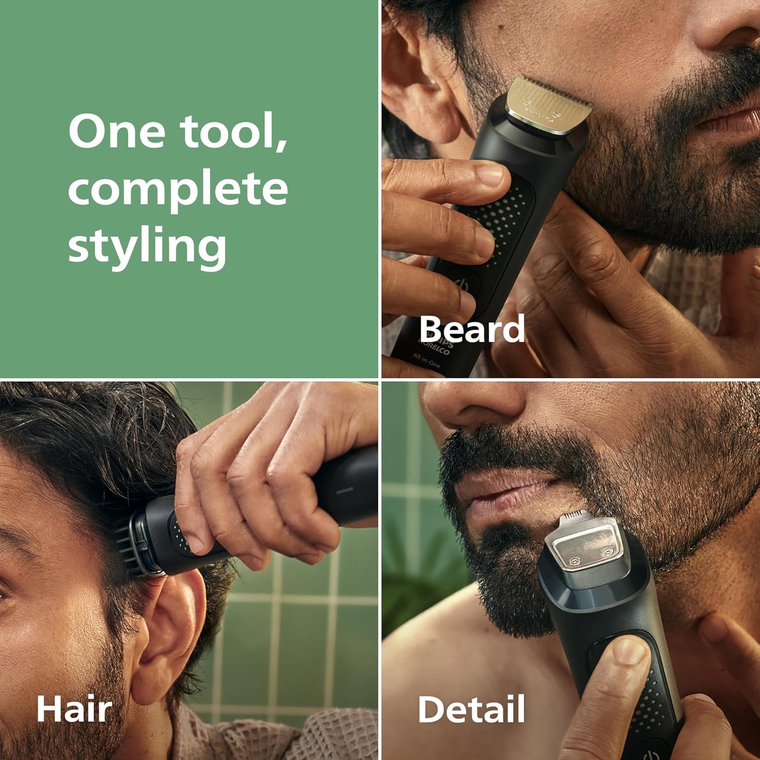 Philips All-in-One 3000 Series 13 in 1 Trimmer for Men, Beard Trimmer & Head Hair Clipper, Full Metal Self-Sharpening