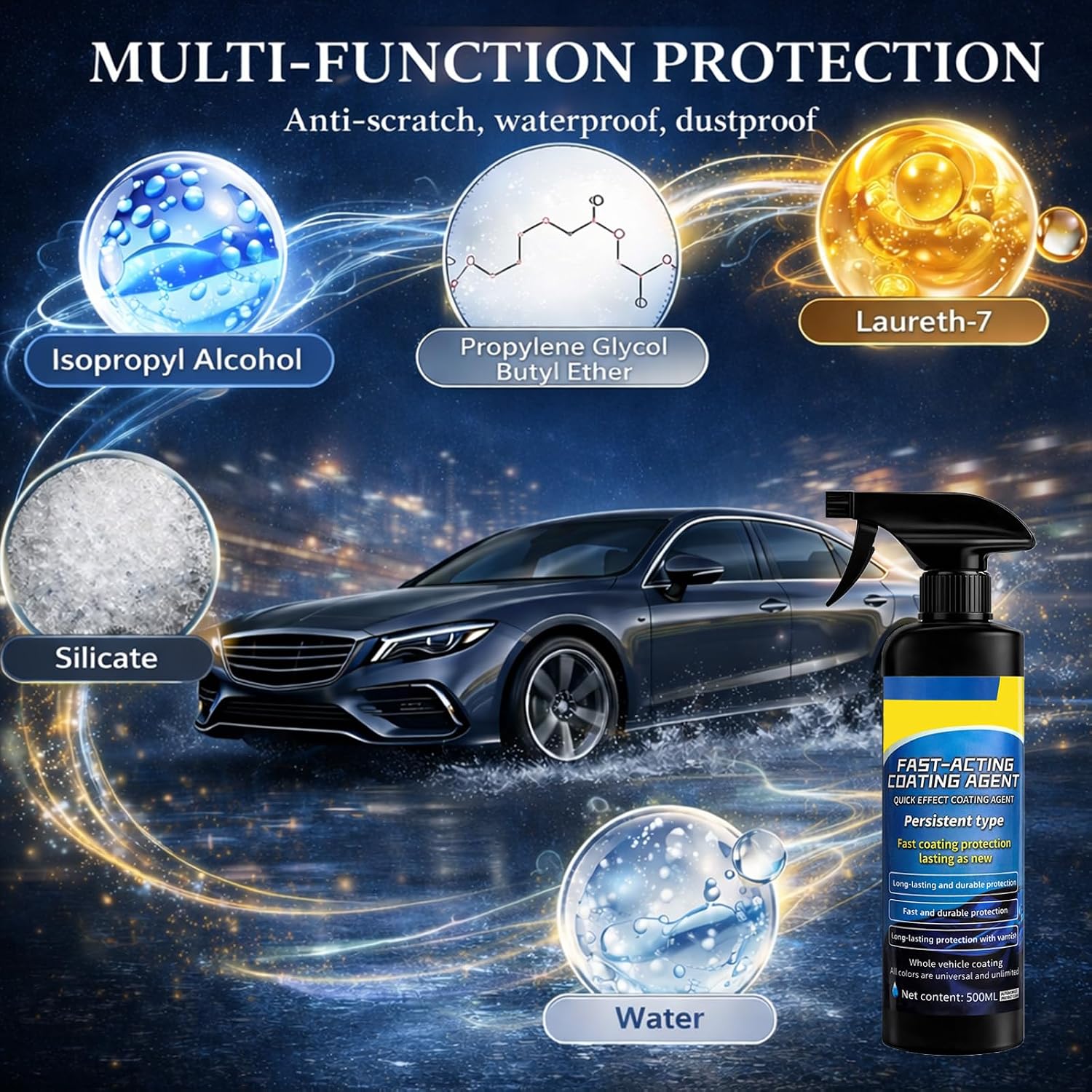 Quick Effect Coating Agent for Cars,Car Ceramic Coating Spray,2026 Upgrade Nano Quick Coat Restore Spray,Extremely
