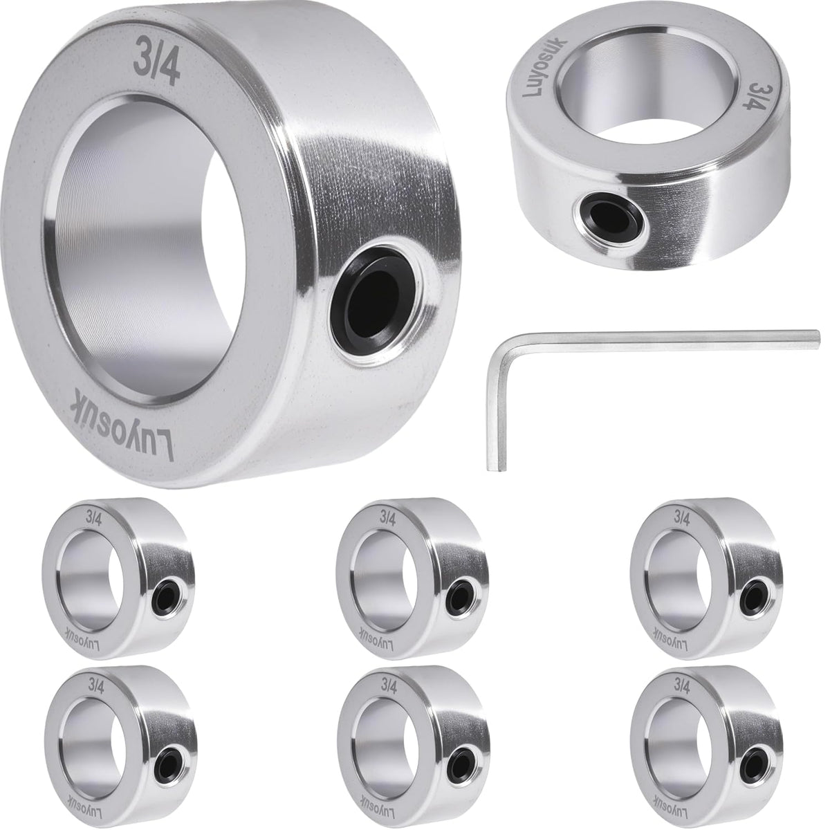 8pcs 3/4" bore Shaft Collar,Zinc Plated Set-Screw Shaft Collars
