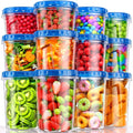 12 Pack- 34/24/17oz Freezer Storage Containers, Plastic Food Storage Containers with Twist Top Lids, BPA Free and