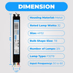 OHLECTRIC Replacement for ICN4P32-SC T8 Fluorescent Ballast
