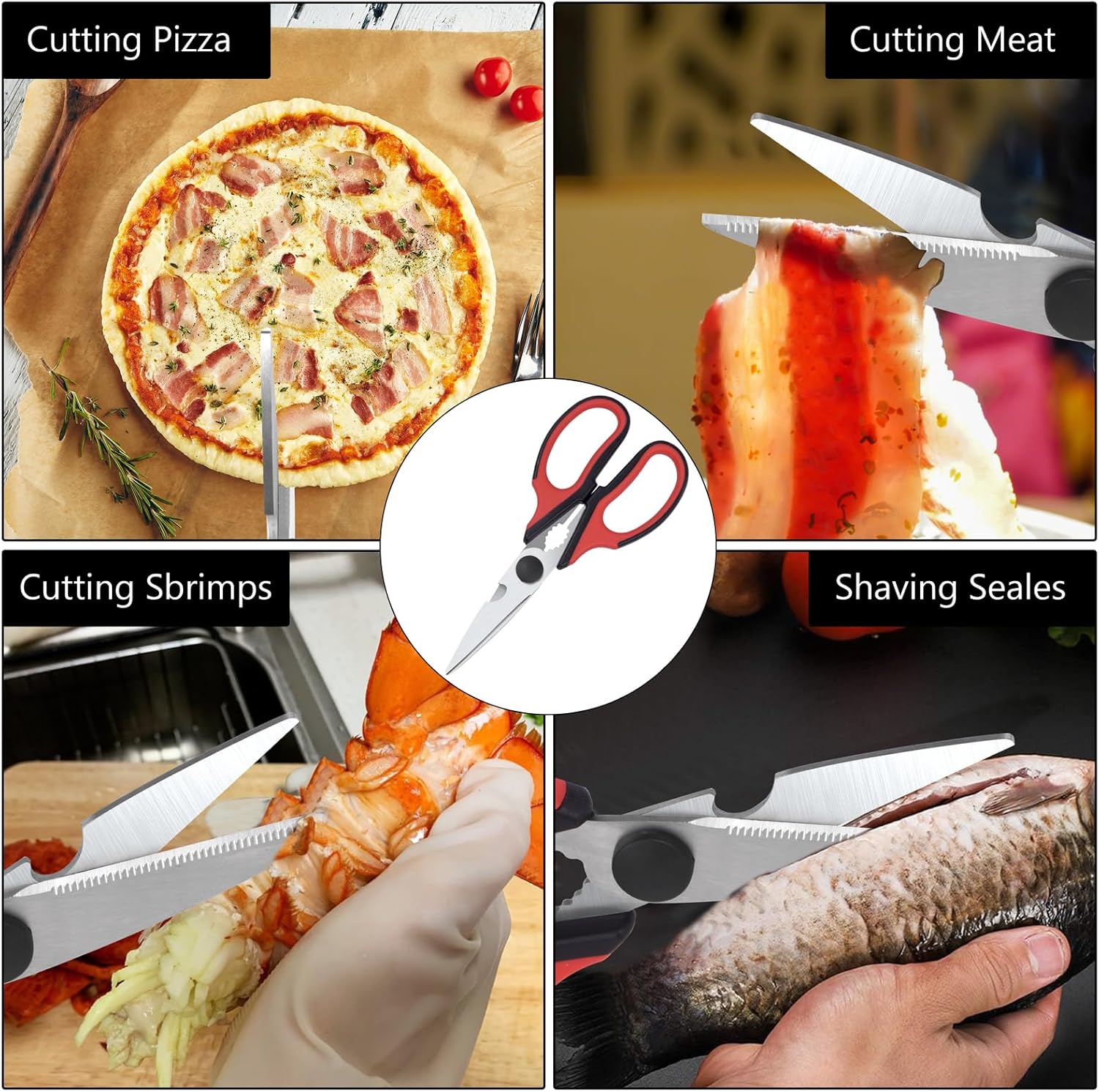 Left Handed Kitchen Scissors, Bailaipor Left Hand Kitchen Poultry Shears Tools All Purpose Heavy Duty