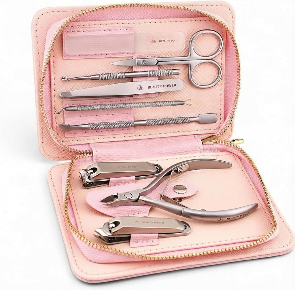 9 in 1 Professional Manicure Pedicure Set - Stainless Steel Nail Clippers, Nano File, Cuticle Nipper, Scissors
