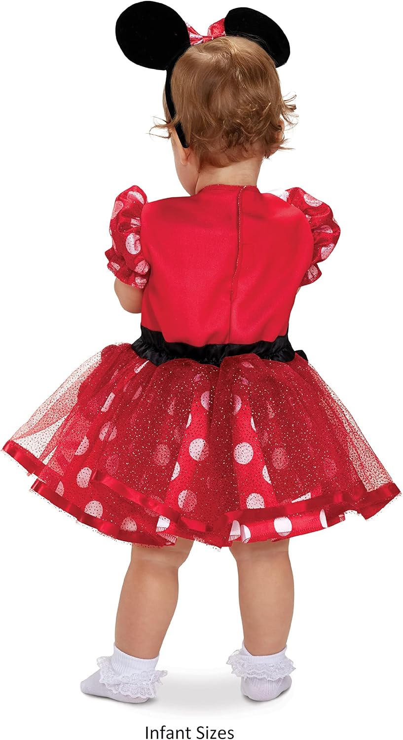 Baby girls Disney Baby Minnie Mouse Infant Child Costume, Red, 12-18 Months US