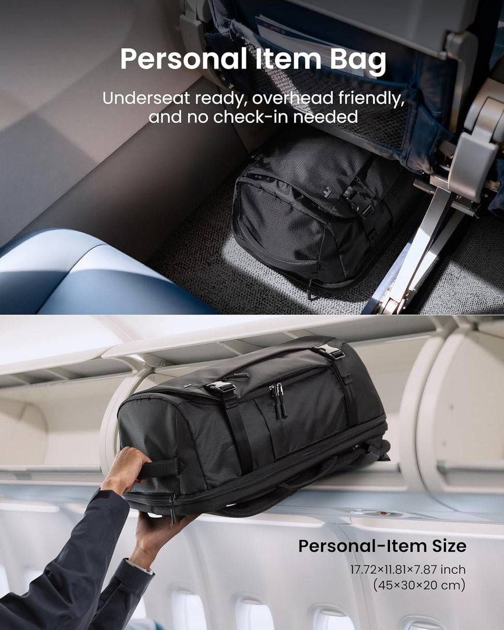 Travel Backpack 28L, TSA Friendly Flight Approved Carry-on Luggage, Personal Item Travel Bag, Water-resistant