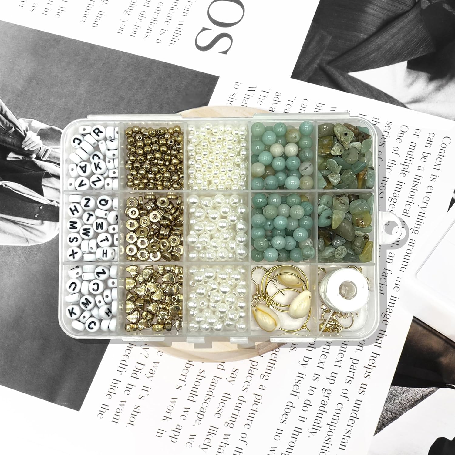 Jewelry Making Supplies Kit Natural Stone Beads for Irregular Gemstone Beading with for DIY Craft Bracelet Necklace