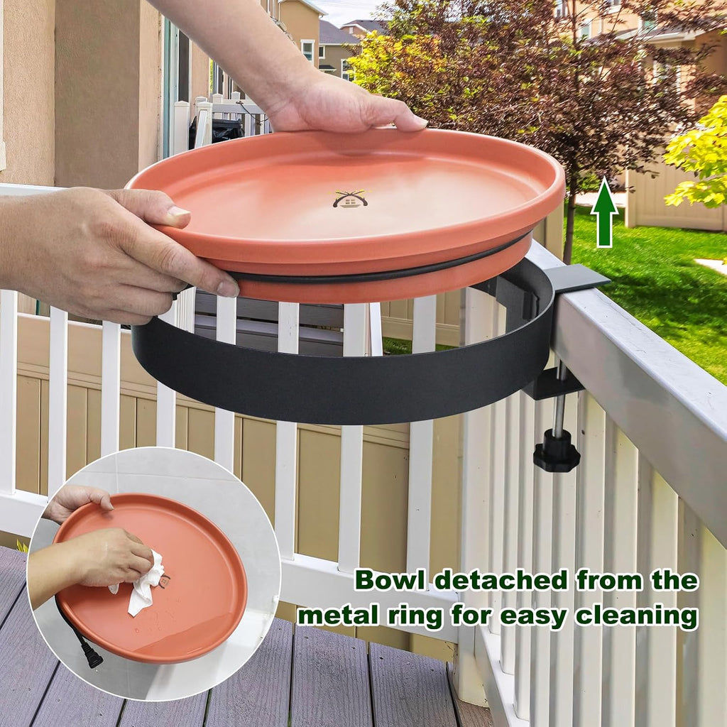 Heated Bird Bath for Outdoors for Winter, 3 Easy Ways to Mount Detachable Bird Bath Bowl, 75W Heated Bird Baths with