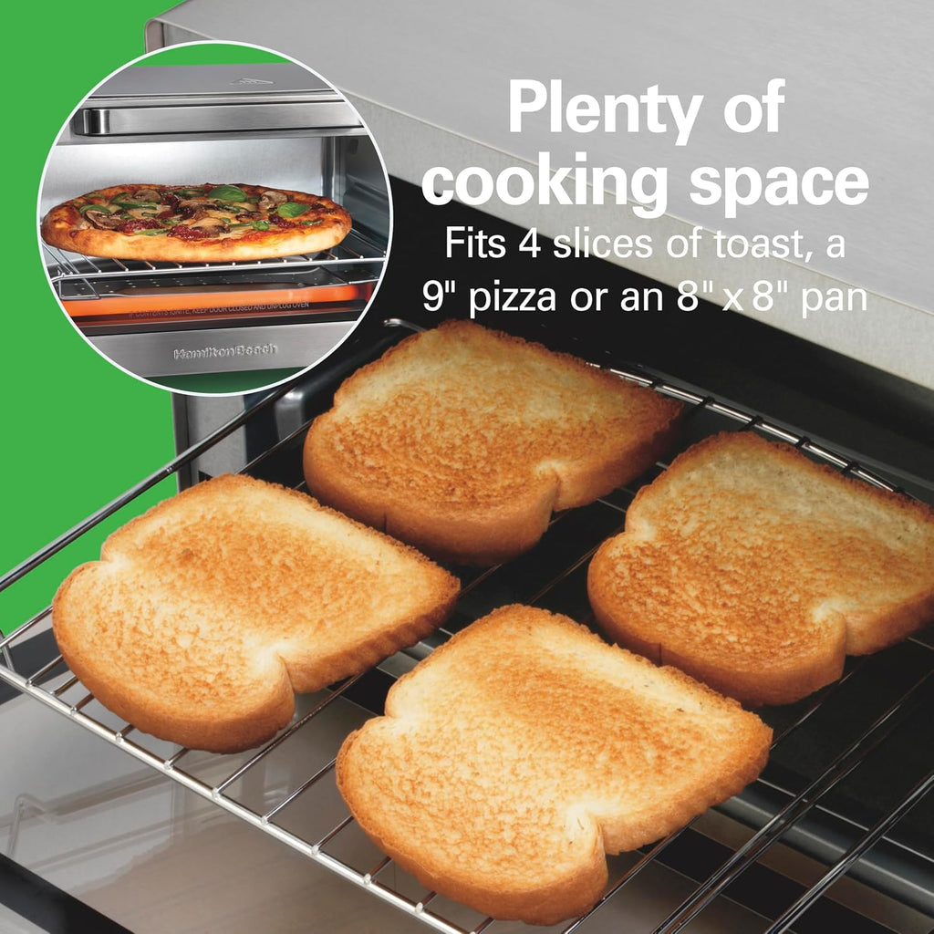 4 Slice Countertop Air Fryer Toaster Oven Combo | Air Fry, Bake, Broil, Toast | 30 Minute Timer | Automatic Shut Off
