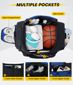 18 Inches Structured Gym Bag with Shoe Compartment, Blue