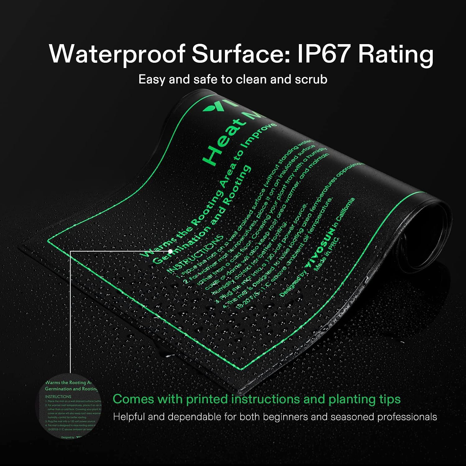 VIVOSUN 2 Pack Durable Waterproof Seedling Heat Mat 10" x 20.75" | UL & MET-Certified Warm Hydroponic Heating Pad for