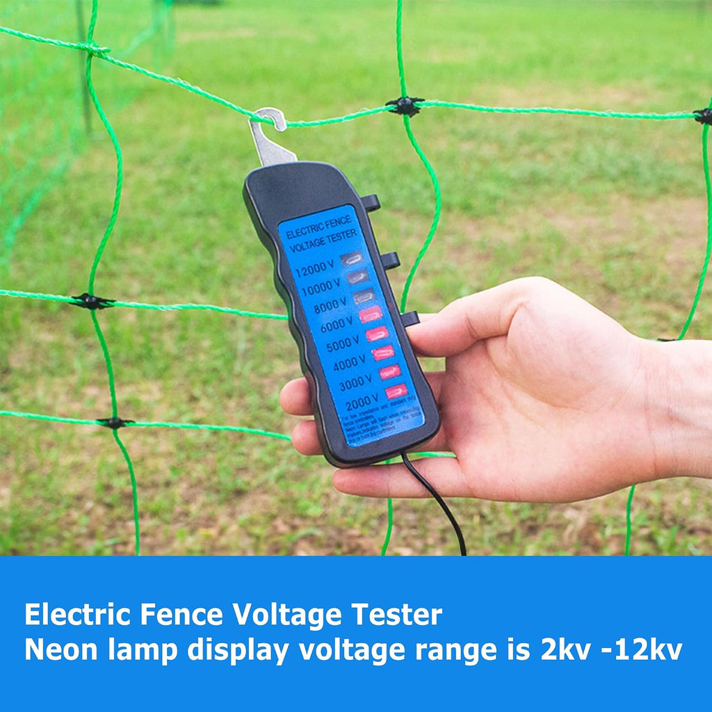Electric Fence Voltage Tester, 12KV Fence Tester 8 Neon Indicator Lights