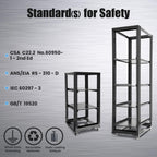 24U 4 Post Open Frame Network Server Rack 19inch Width 600mm deep with 3 Pairs of L Rail