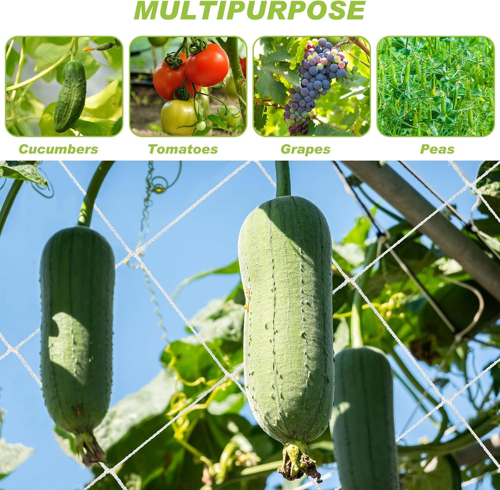 4 x 1000 ft Trellis Netting Roll Heavy Duty Nylon Garden Trellis Netting with 6 Inch Mesh Soft Plant Support Net for
