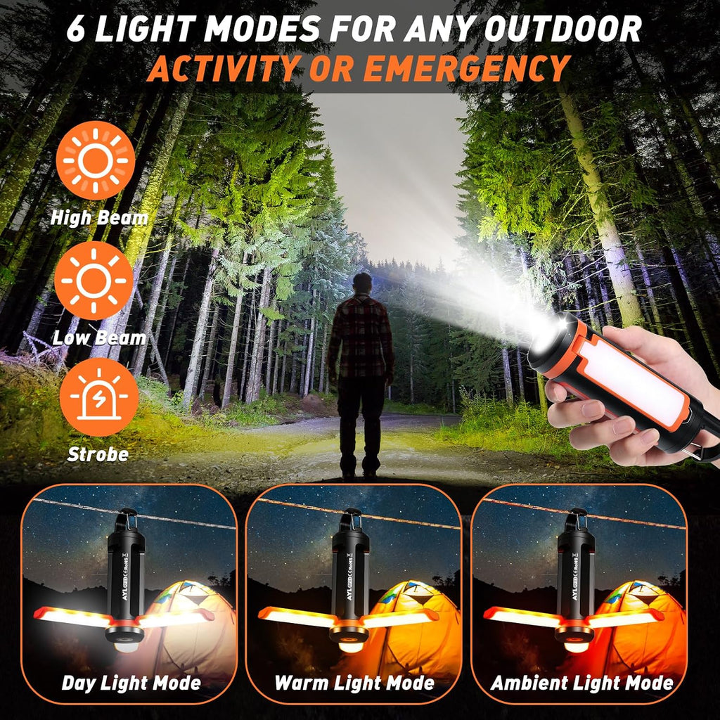 Portable LED Rechargeable Camping Lantern, AYL Lightweight USB Rechargeable Lamp LED Flashlight Survival Gear for