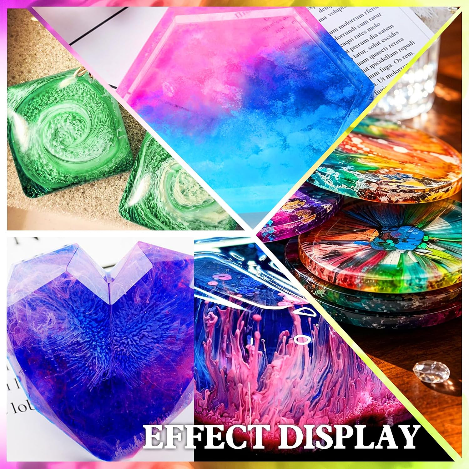 Alcohol Ink Set - 24 Vibrant Colors for Resin Art, Petri Dish Making | Epoxy Resin Painting - Concentrated