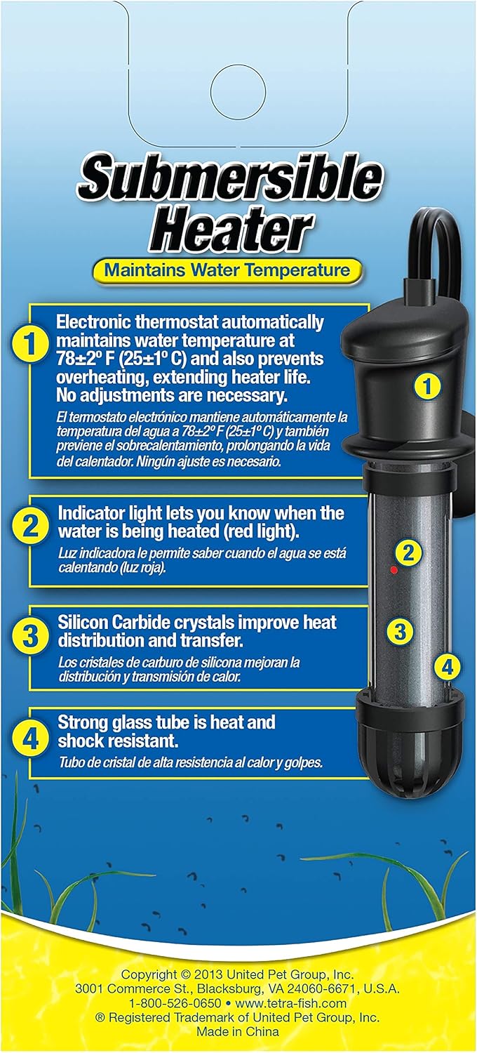 100W Submersible Aquarium Heater For 10-30 Gallon Fish Tanks | Automatic Thermostat Keeps Water At 78 Degrees, Easy