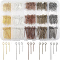 TOAOB 650pcs Eye Pins for Jewelry Making 16mm 20mm 30mm Mixed Color Metal Head Pins Findings for DIY Crafts Necklaces