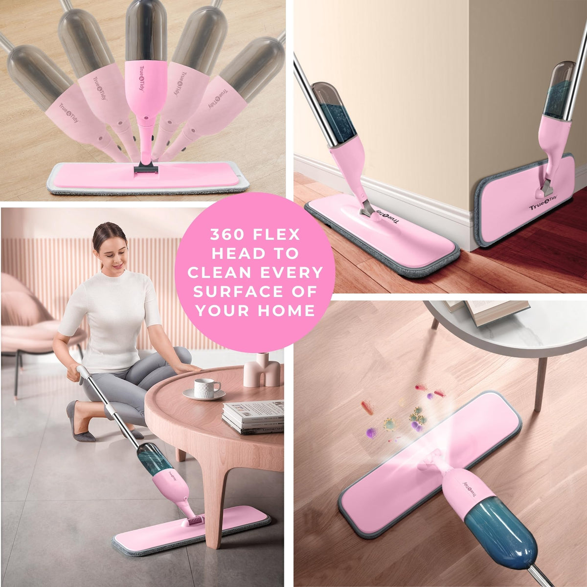 Heavy Duty Spray Mop Kit for Floor Cleaning, Refillable Water Tank