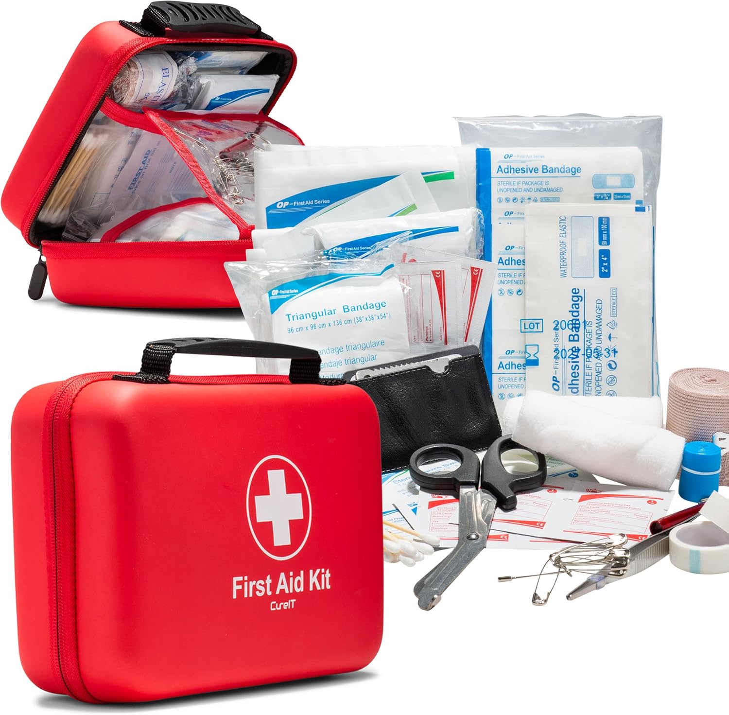 First Aid Kit 230 piece, Waterproof, All Purpose Use Outdoor, Indoor, Car, Hiking, Office, Kitchen