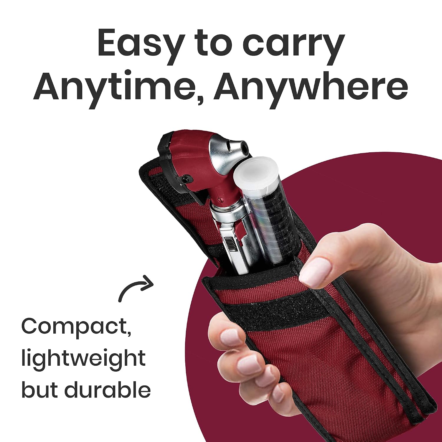 ZetaLife Otoscope - Ear Scope with Light, Ear Infection Detector, Pocket Size (Maroon Color)