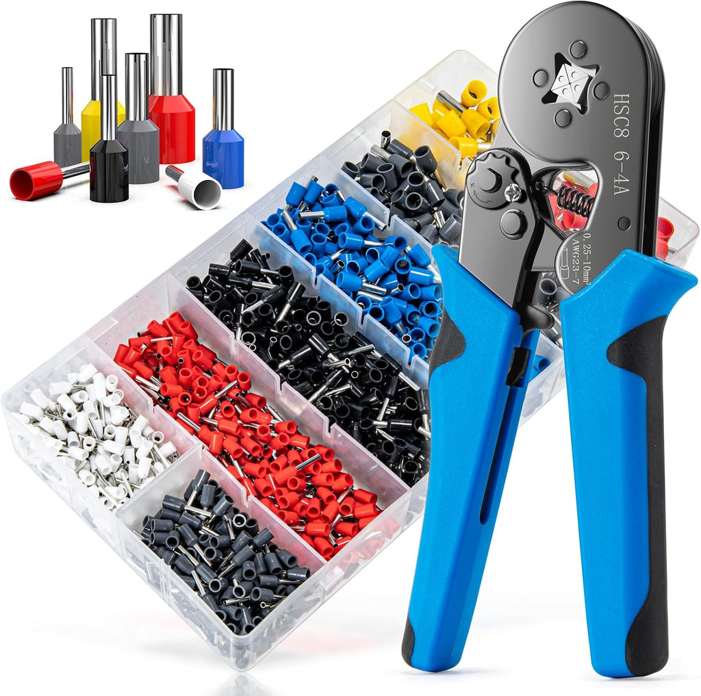LUNEY 1250PCS Wire Ferrules Crimping Tool Kit for AWG 23-7(0.25-10mm²)