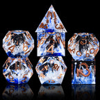 7-Die RPG Dice Set, Handmade Sharp Edge Polyhedral Dice