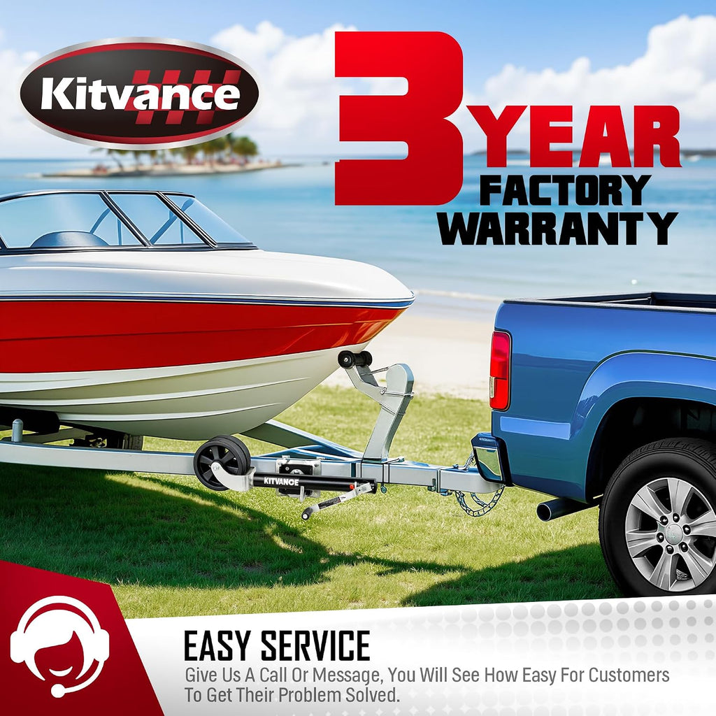 Upgraded 2000 lbs Boat Trailer Jack with 8" Dual Wheels- Heavy Duty Boat Trailer Tongue Jack with Improved Ergonomic