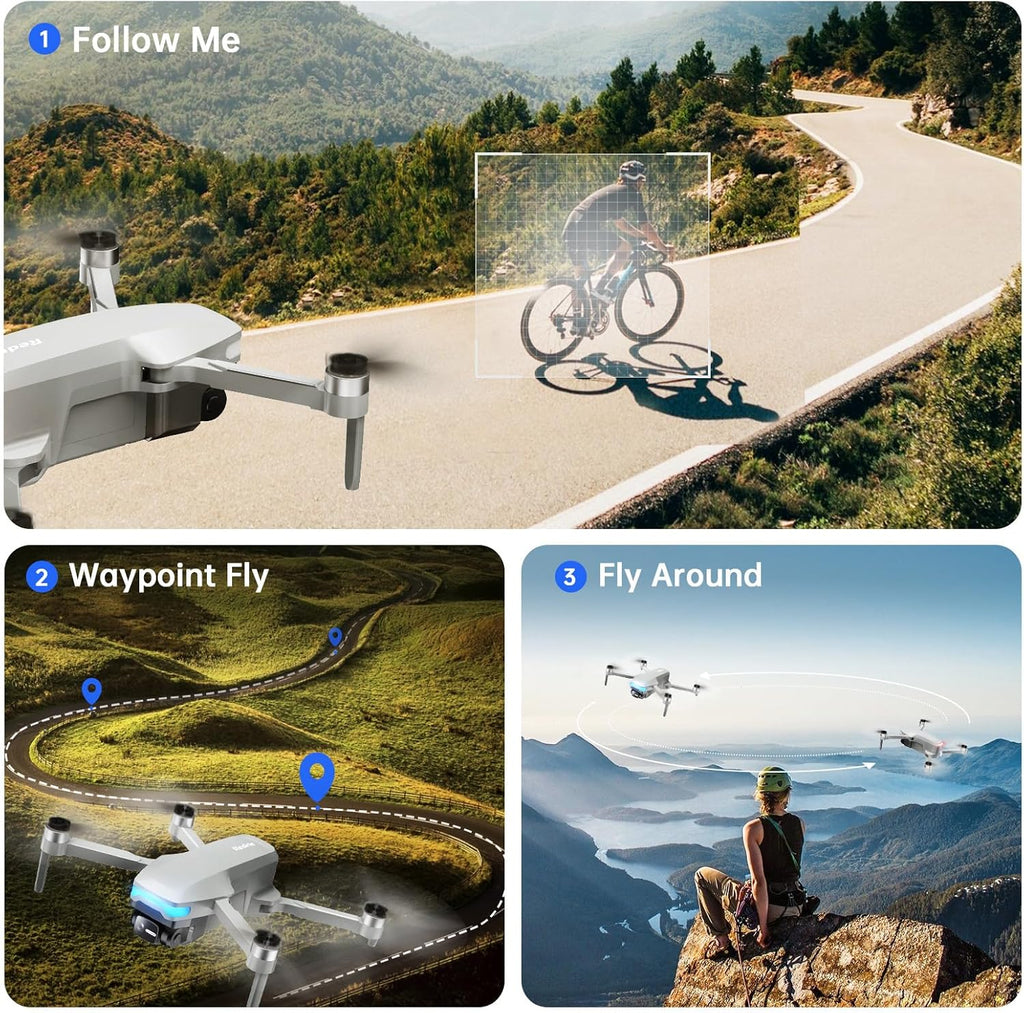 Drones with Camera for Adults 4K, Foldable Beginner Drone with Brushless Motor, Auto Follow, Tap Fly, Circle Fly, One